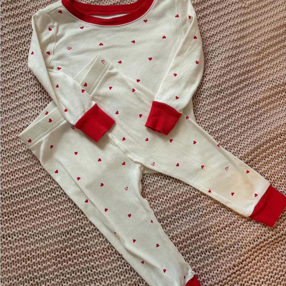Cozy Kids Pajamas with Red Hearts